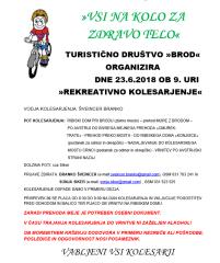 “VSI NA KOLO ZA ZDRAVO TELO” REKREATIVNO KOLESARJENJE